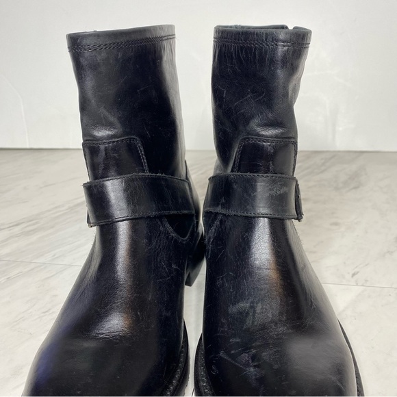 New! Frye Natalie Engineer Black Short Leather Boot 5 1/2 - Picture 9 of 13